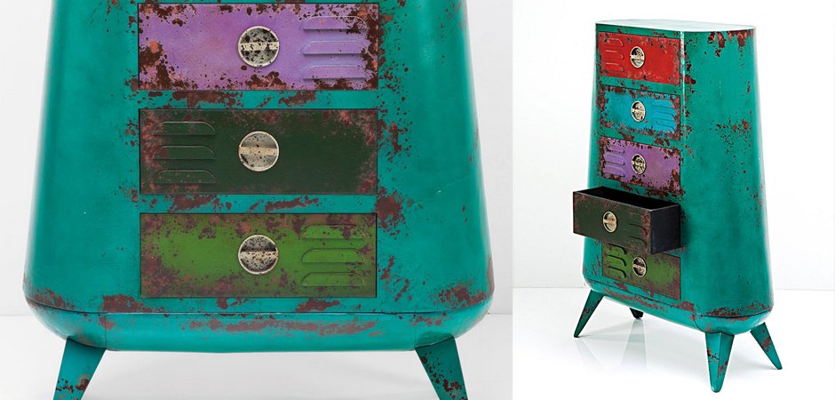 Комод металлический с цветными ящиками Retro Futurismo chest V Комод металлический с цветными ящиками Retro Futurismo chest V - Loft-Concept в Костроме