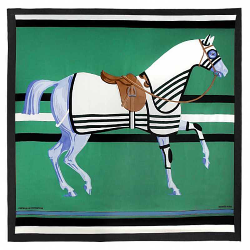 Плед Hermes Horse Green Plaid Зеленый Голубой Черный Коричневый Плед Hermes Horse Green Plaid Зеленый Голубой Черный Коричневый в Костроме | Loft Concept