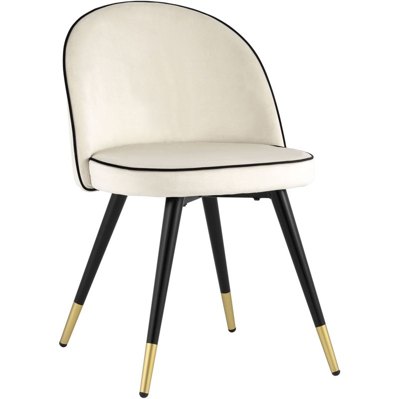 Стул Cooper Chair LUX Молочный Велюр с Черным кантом Молочный Черный Стул Cooper Chair LUX Молочный Велюр с Черным кантом Молочный Черный в Костроме | Loft Concept