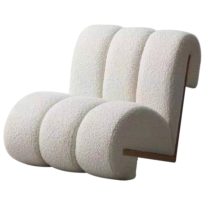Кресло Frazier Boucle Armchair ivory ( слоновая кость ) Древесина Кресло Frazier Boucle Armchair ivory ( слоновая кость ) Древесина в Костроме | Loft Concept