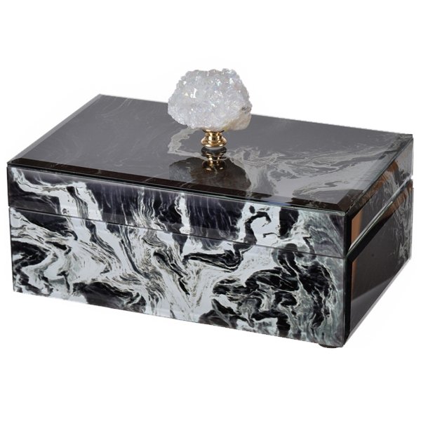 Шкатулка Gray Marble горный хрусталь L Серый Шкатулка Gray Marble горный хрусталь L Серый в Костроме | Loft Concept