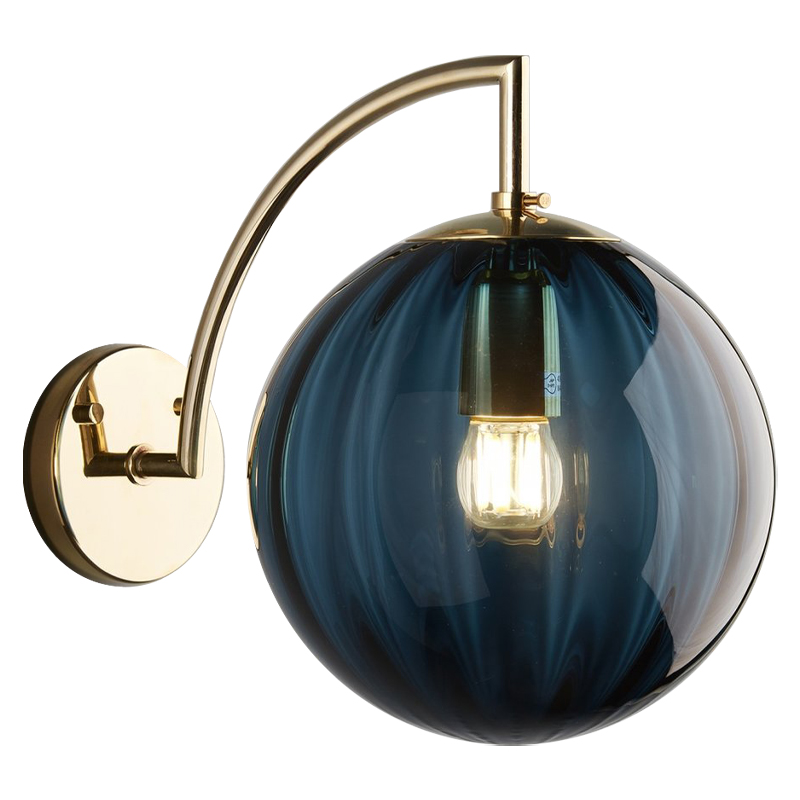 Бра Hector Sconce Blue Глянцевое золото Синий Бра Hector Sconce Blue Глянцевое золото Синий в Костроме | Loft Concept
