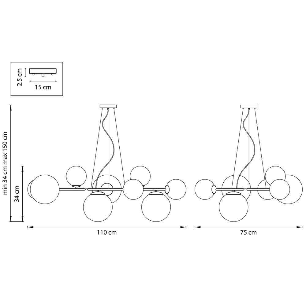 Люстра Bubbles on 4 Rings Chandelier Black Люстра Bubbles on 4 Rings Chandelier Black в Костроме