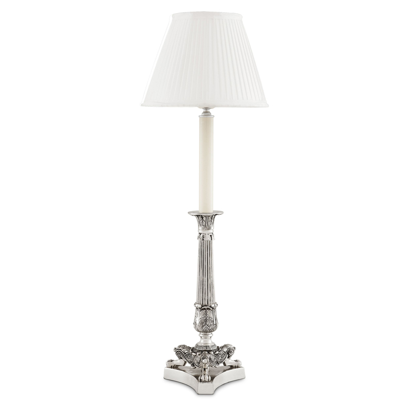 Настольная лампа Eichholtz Table Lamp Perignon Silver Серебряный Белый Настольная лампа Eichholtz Table Lamp Perignon Silver Серебряный Белый в Костроме | Loft Concept