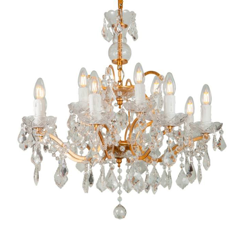 Люстра 19th c. Rococo IRON & CLEAR CRYSTAL GOLD Chandelier Прозрачное Стекло Золотой Люстра 19th c. Rococo IRON & CLEAR CRYSTAL GOLD Chandelier Прозрачное Стекло Золотой в Костроме | Loft Concept