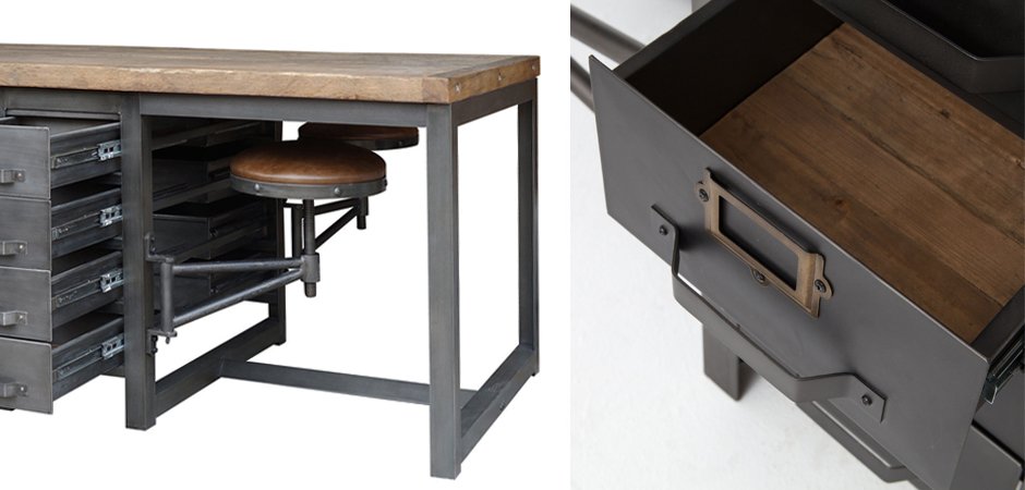 Большой рабочий стол Rupert Work Table Rustic Большой рабочий стол Rupert Work Table Rustic - Loft-Concept в Костроме