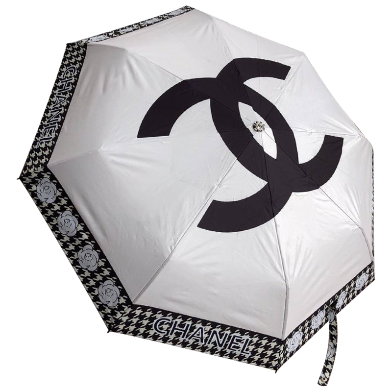 Зонт раскладной CHANEL дизайн 016 Белый цвет Белый Черный Зонт раскладной CHANEL дизайн 016 Белый цвет Белый Черный в Костроме | Loft Concept