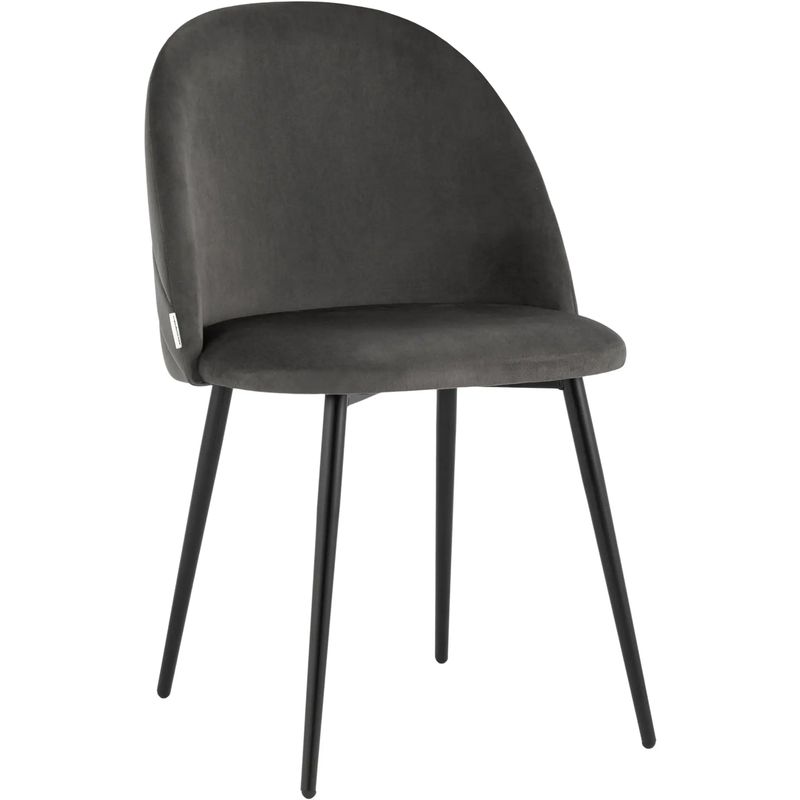 Стул Серый Велюр Miruna Leaf Chair Серый Черный Стул Серый Велюр Miruna Leaf Chair Серый Черный в Костроме | Loft Concept