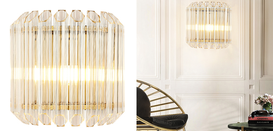 Бра Hexagon Wall Lamp прозрачное стекло Бра Hexagon Wall Lamp прозрачное стекло - Loft-Concept в Костроме