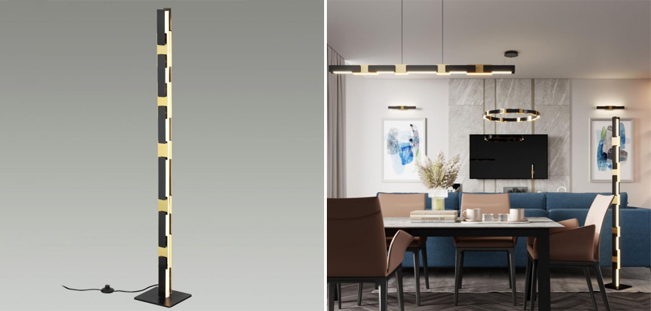 Торшер Shades of Gold с выключателем Торшер Shades of Gold с выключателем - Loft-Concept в Костроме