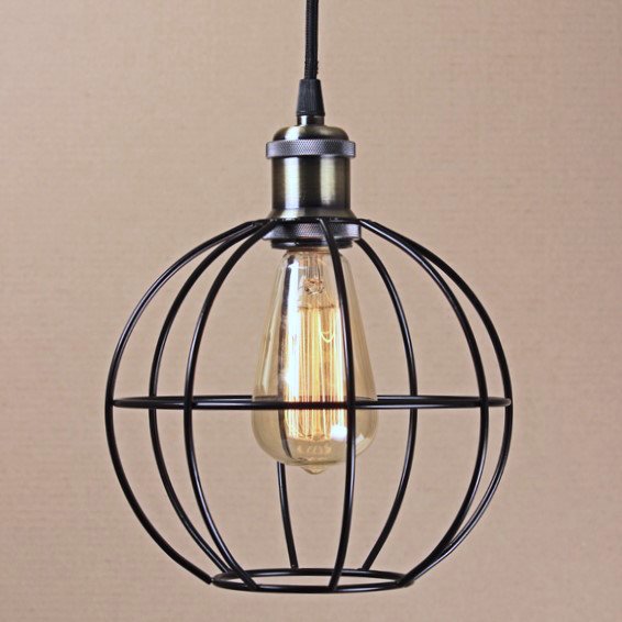Подвесной светильник Wire Cage Pendant Ball Black Черный Подвесной светильник Wire Cage Pendant Ball Black Черный в Костроме | Loft Concept