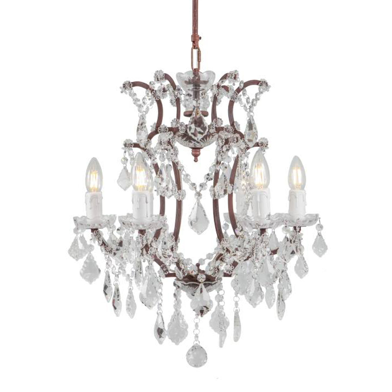 Люстра 19th c. Rococo IRON & CLEAR CRYSTAL Brown Chandelier 6 Коричневый винтаж Прозрачное Стекло Люстра 19th c. Rococo IRON & CLEAR CRYSTAL Brown Chandelier 6 Коричневый винтаж Прозрачное Стекло в Костроме | Loft Concept