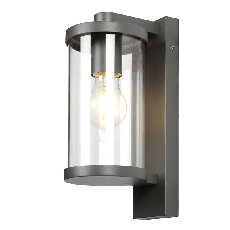 Уличный настенный светильник Horan Street Lamp Черный Прозрачное Стекло Уличный настенный светильник Horan Street Lamp Черный Прозрачное Стекло в Костроме | Loft Concept