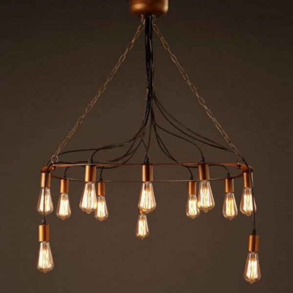Люстра Blood Wire Chandelier Black 12 Золотой Черный Люстра Blood Wire Chandelier Black 12 Золотой Черный в Костроме | Loft Concept