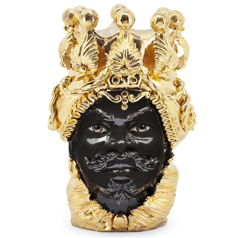 Ваза VASE MORO MAN BIG DREAMS gold Черный Глянцевое золото Ваза VASE MORO MAN BIG DREAMS gold Черный Глянцевое золото в Костроме | Loft Concept