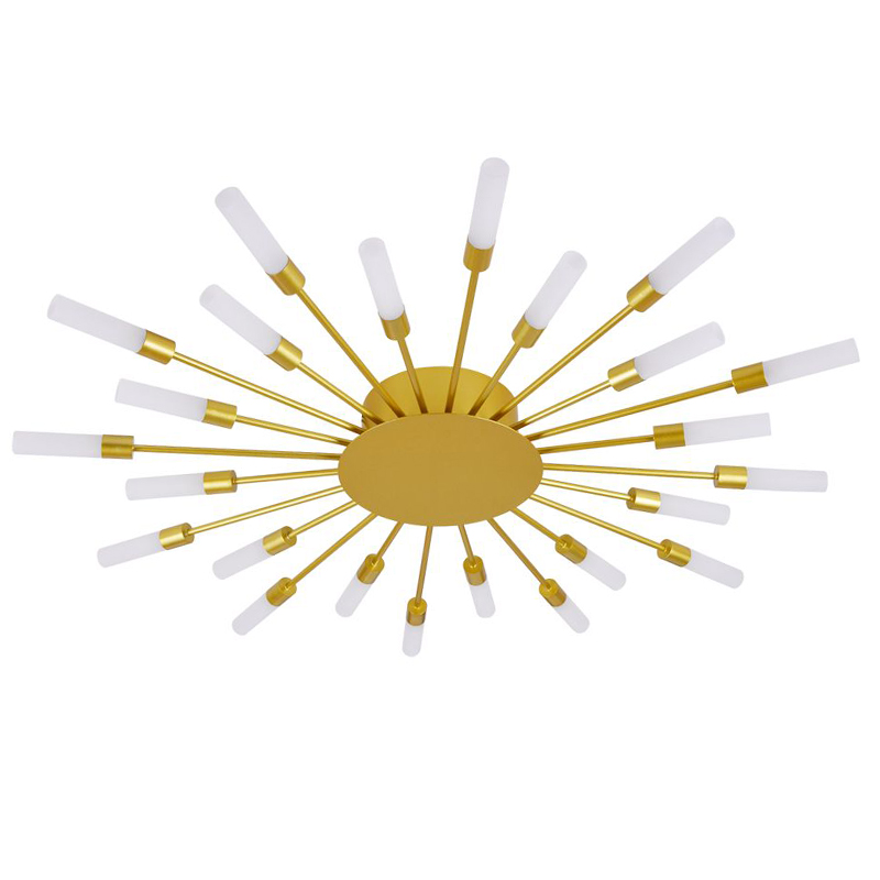Потолочный светильник Aiden Ceiling Lamp 24 Золотой Белый Потолочный светильник Aiden Ceiling Lamp 24 Золотой Белый в Костроме | Loft Concept