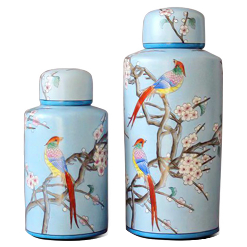 Ваза Garden Blue Birds Vase Голубой Мульти Ваза Garden Blue Birds Vase Голубой Мульти в Костроме | Loft Concept