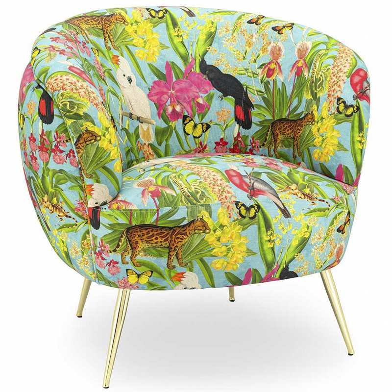 Кресло ARMCHAIR KELLIT Jungle Мульти Глянцевое золото Кресло ARMCHAIR KELLIT Jungle Мульти Глянцевое золото в Костроме | Loft Concept