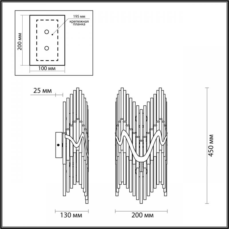 Бра Bronze Pipes стеклянное Бра Bronze Pipes стеклянное в Костроме