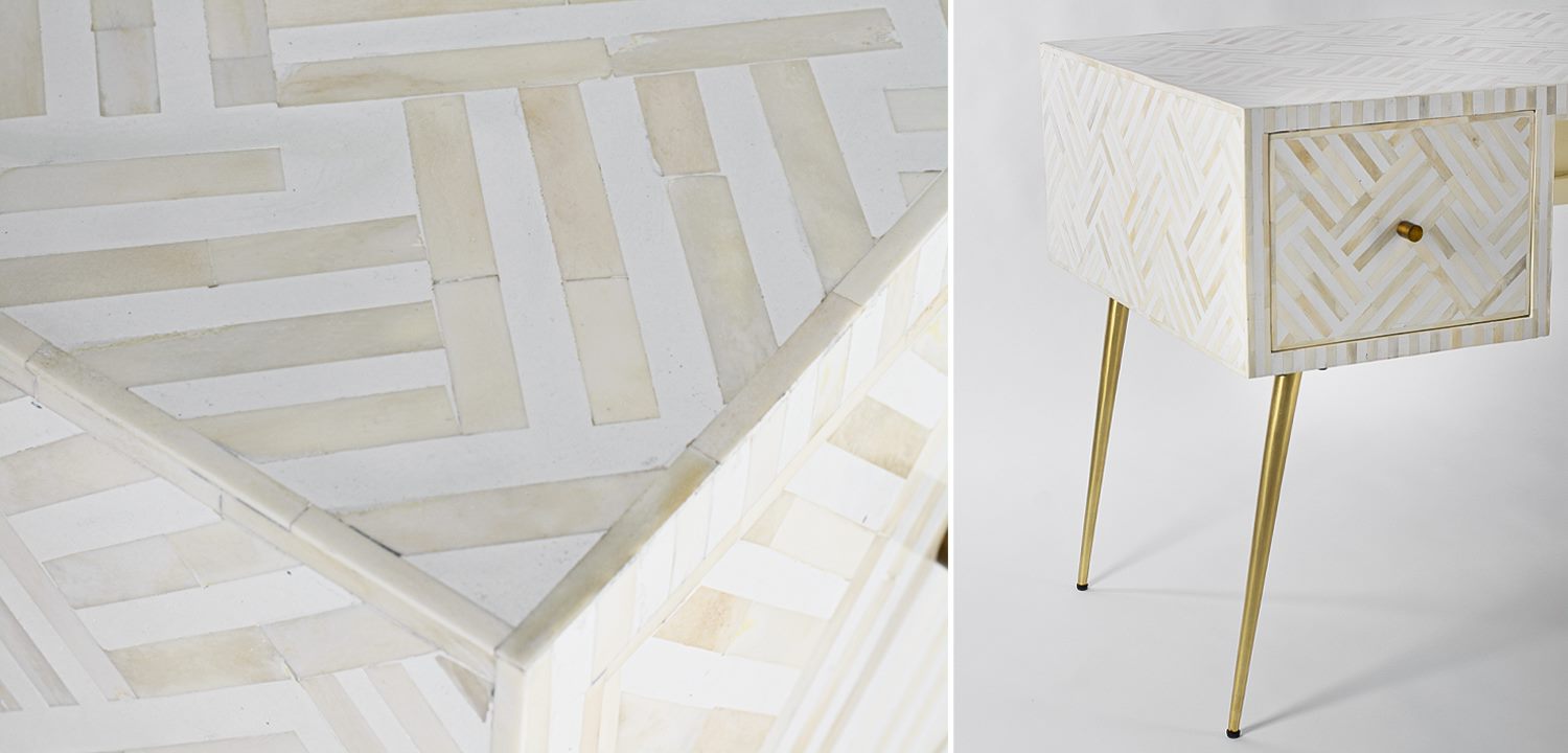 Стол Cream Indian Bone Inlay table - фото