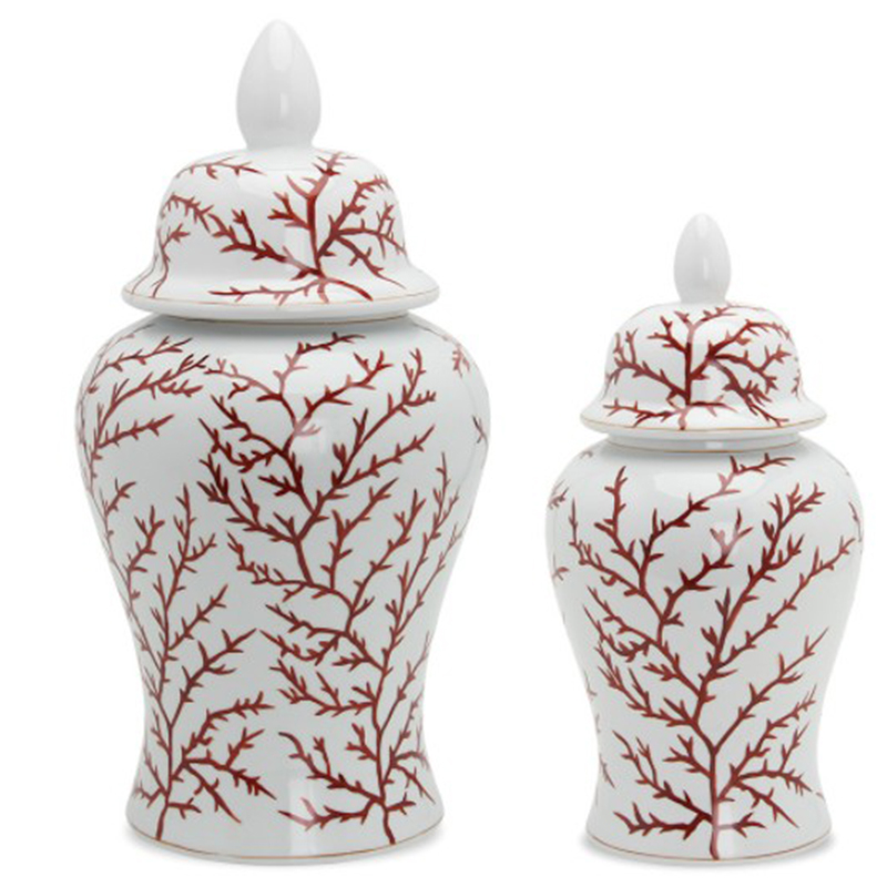 Ваза White Vase Branches Бургундский красный Белый Ваза White Vase Branches Бургундский красный Белый в Костроме | Loft Concept