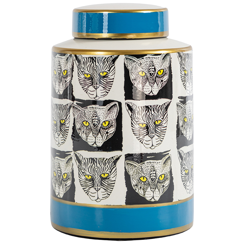 Ваза с крышкой Cats Vase Белый Черно-белый Голубой Золотой Красный Ваза с крышкой Cats Vase Белый Черно-белый Голубой Золотой Красный в Костроме | Loft Concept