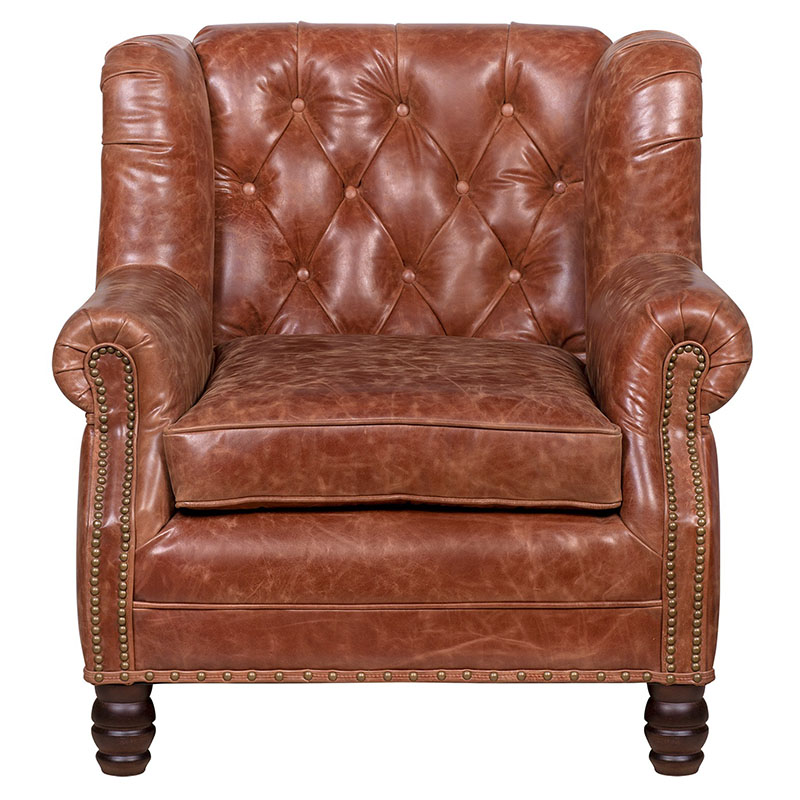 Кожаное кресло James Brown Leather Armchair Коричневый Кожаное кресло James Brown Leather Armchair Коричневый в Костроме | Loft Concept