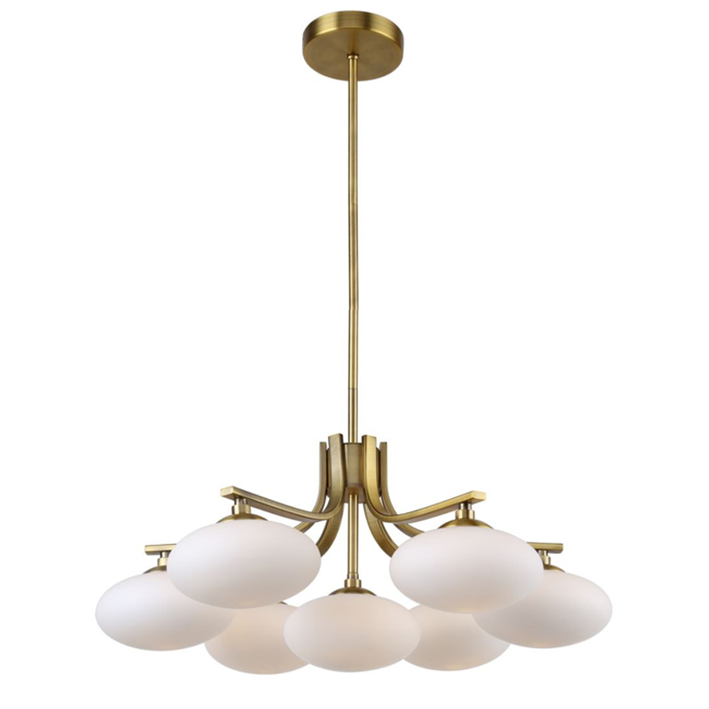 Oval Balls Mushrooms Chandelier 7 Brass Латунь Прозрачный белый Oval Balls Mushrooms Chandelier 7 Brass Латунь Прозрачный белый в Костроме | Loft Concept