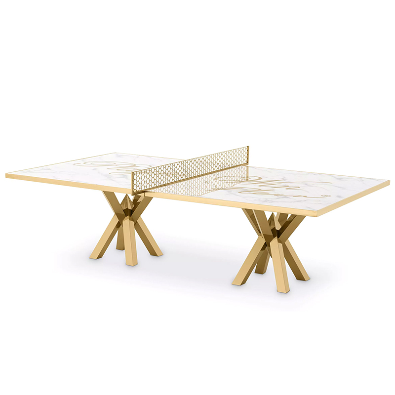 Обеденный стол Philipp Plein Dining Table Play Белый Мрамор Bianco Золотой Обеденный стол Philipp Plein Dining Table Play Белый Мрамор Bianco Золотой в Костроме | Loft Concept