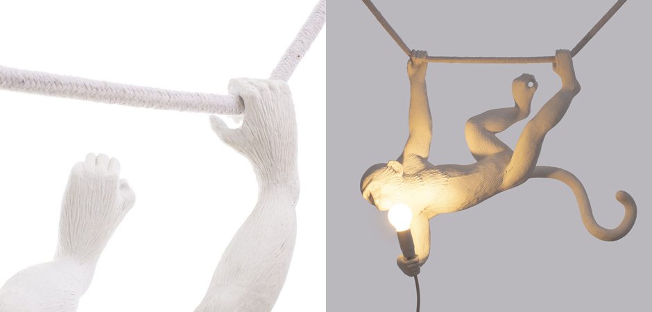 Подвесной светильник Seletti The Monkey Lamp Swing White Подвесной светильник Seletti The Monkey Lamp Swing White - Loft-Concept в Костроме