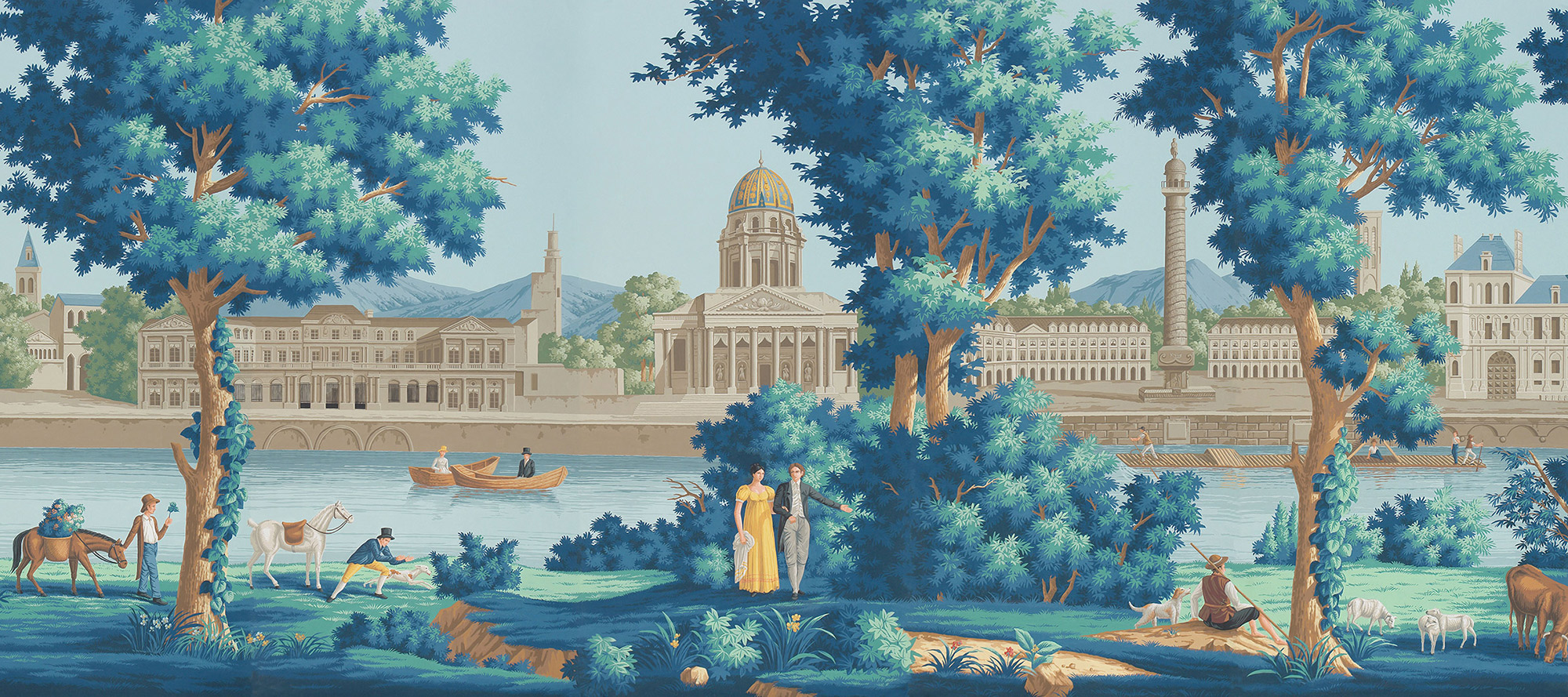 Обои ручная роспись Monuments of Paris Jacquemart on scenic paper Обои ручная роспись Monuments of Paris Jacquemart on scenic paper - постер Loft-Concept в Костроме