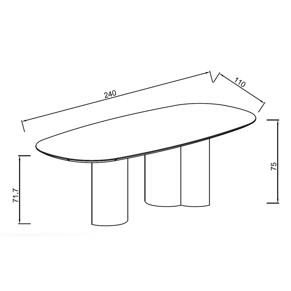 Стол обеденный мраморный с колоннами Marble Column Table в Костроме