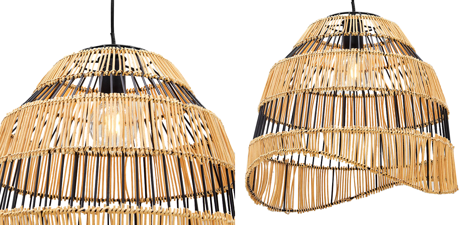 Люстра с плетеным абажуром Narayan Wicker Chandelier - фото