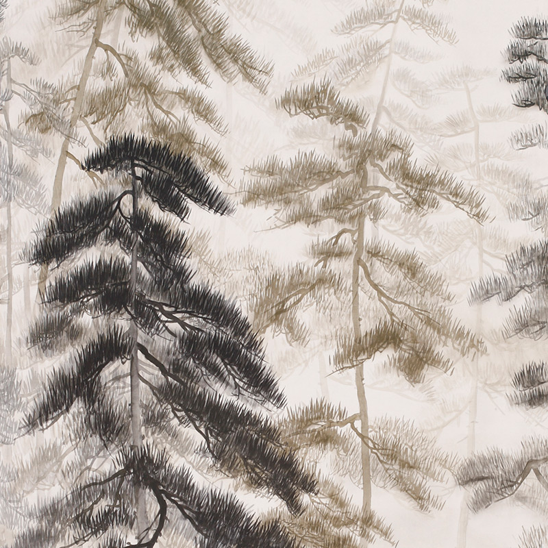 Обои ручная роспись Abstract Pines Dark Lacquer on Natural Mica metallic silk Обои ручная роспись Abstract Pines Dark Lacquer on Natural Mica metallic silk в Костроме | Loft Concept
