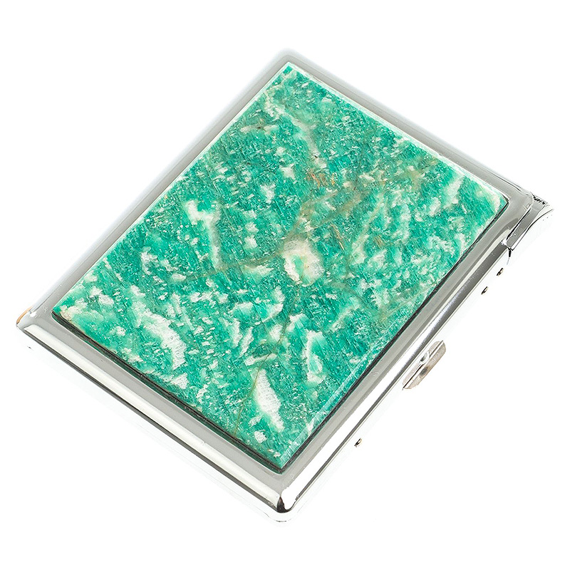 Портсигар с газовой зажигалкой из натурального камня Амазонит Stone Cigarettes Cases Бирюзовый Серебряный Портсигар с газовой зажигалкой из натурального камня Амазонит Stone Cigarettes Cases Бирюзовый Серебряный в Костроме | Loft Concept