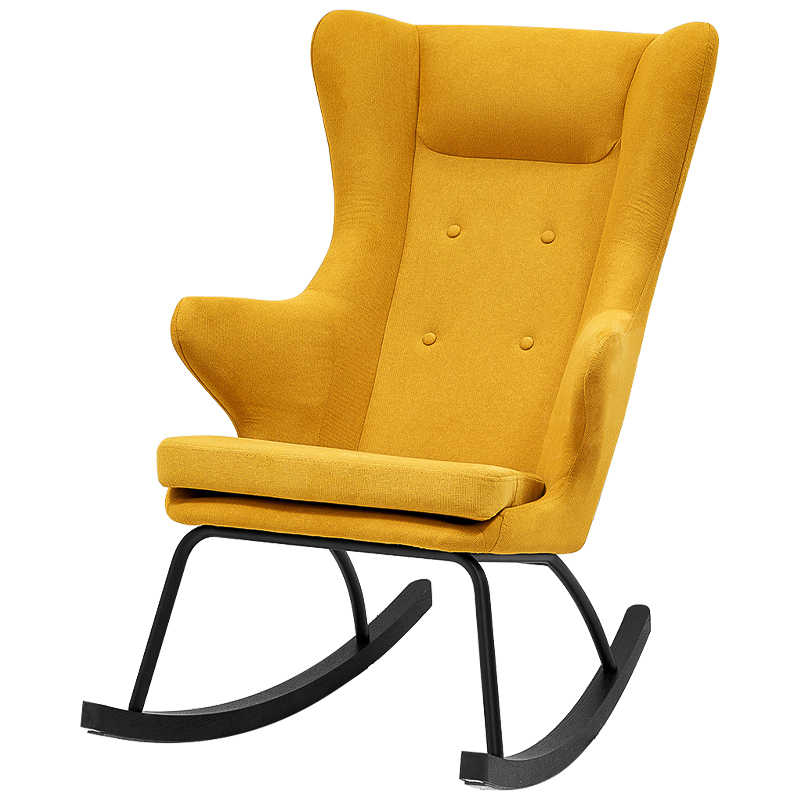 Rocking chair DORIA YELLOW Кресло-Качалка Желтое Желтый Черный Rocking chair DORIA YELLOW Кресло-Качалка Желтое Желтый Черный в Костроме | Loft Concept