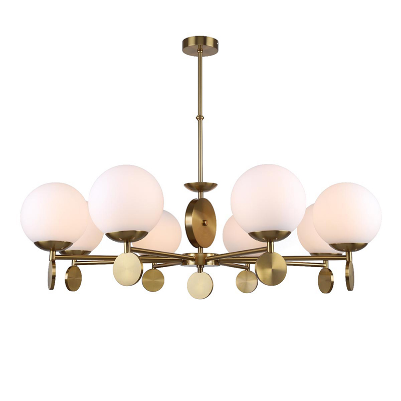 Люстра Kyran Chandelier Bronze 8 Бронза Белый Люстра Kyran Chandelier Bronze 8 Бронза Белый в Костроме | Loft Concept