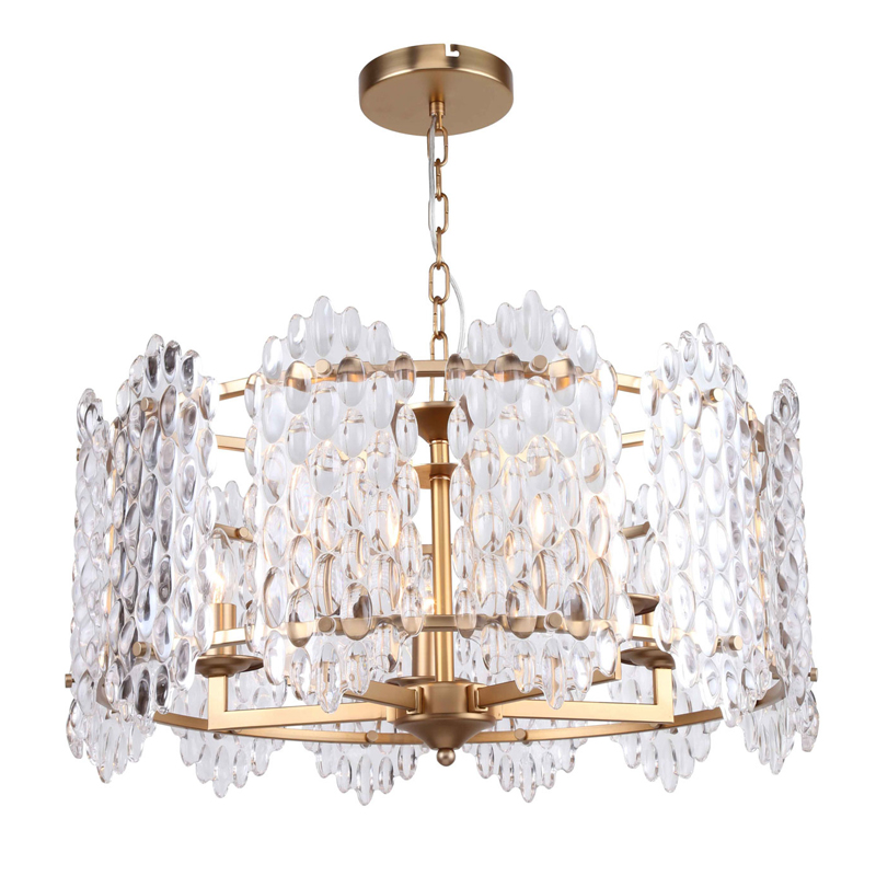 Люстра подвесная Textured Glass Chandelier D61 Прозрачное Стекло Глянцевое золото Люстра подвесная Textured Glass Chandelier D61 Прозрачное Стекло Глянцевое золото в Костроме | Loft Concept