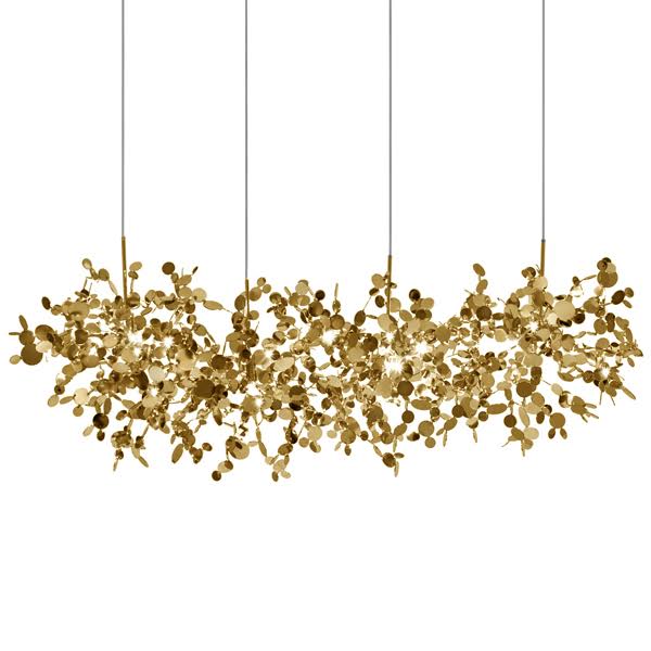 Люстра Terzani Argent Suspension Linear Gold Глянцевое золото Люстра Terzani Argent Suspension Linear Gold Глянцевое золото в Костроме | Loft Concept
