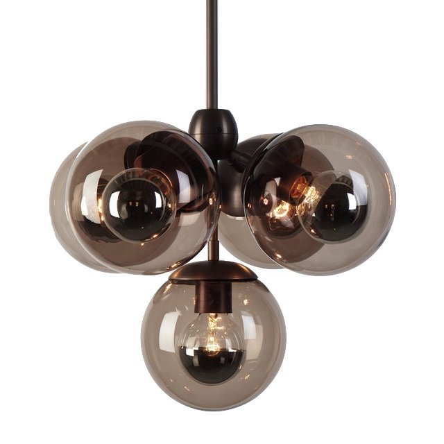Люстра Modo Chandelier 5 Globes Черный Люстра Modo Chandelier 5 Globes Черный в Костроме | Loft Concept