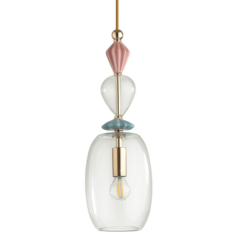 Подвесной светильник Iris Glas hanging lamp candy B Прозрачное Стекло Розовый пастельный Голубой Подвесной светильник Iris Glas hanging lamp candy B Прозрачное Стекло Розовый пастельный Голубой в Костроме | Loft Concept