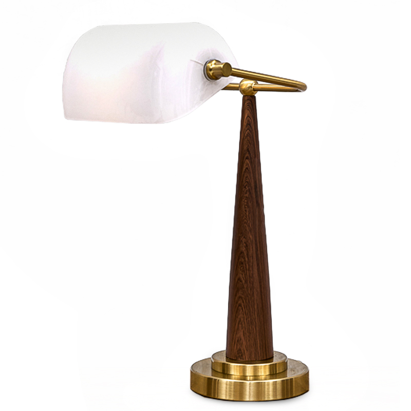 Настольная лампа Ziani Table lamp Белый Коричневый Латунь Настольная лампа Ziani Table lamp Белый Коричневый Латунь в Костроме | Loft Concept