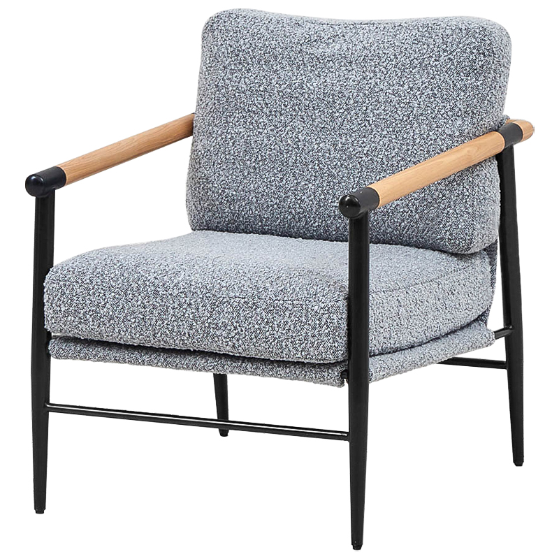 Кресло Dale Gray Armchair Черный Серый Древесина Кресло Dale Gray Armchair Черный Серый Древесина в Костроме | Loft Concept