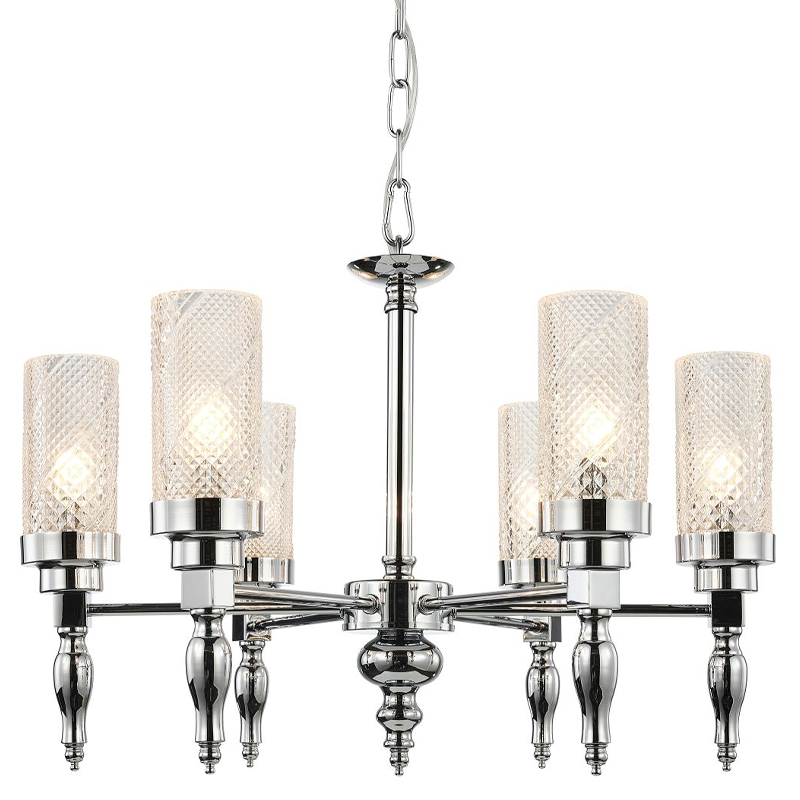 Люстра цвета хром Balusters D55 см Хром Прозрачный Люстра цвета хром Balusters D55 см Хром Прозрачный в Костроме | Loft Concept