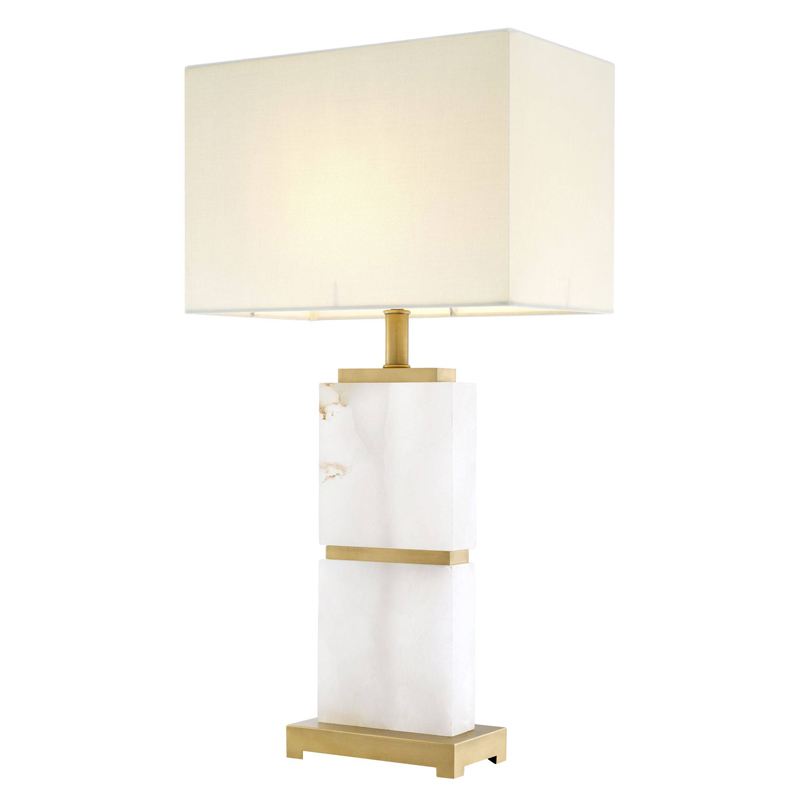 Настольная лампа Eichholtz Table Lamp Robbins Белый Латунь Молочный Настольная лампа Eichholtz Table Lamp Robbins Белый Латунь Молочный в Костроме | Loft Concept