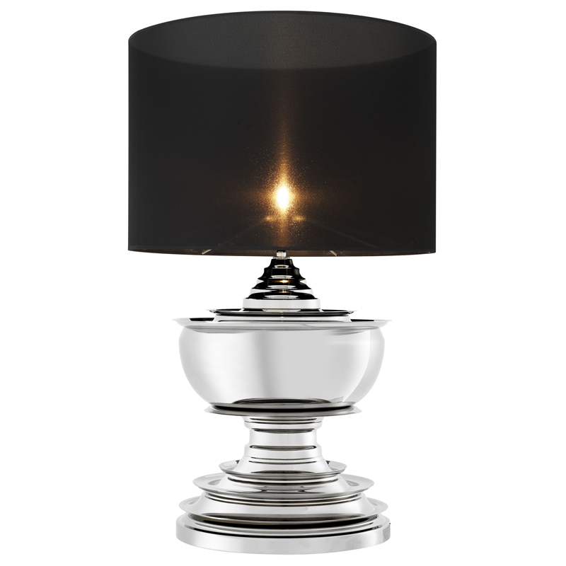 Настольная лампа Eichholtz Table Lamp Pagoda Никель Черный Настольная лампа Eichholtz Table Lamp Pagoda Никель Черный в Костроме | Loft Concept