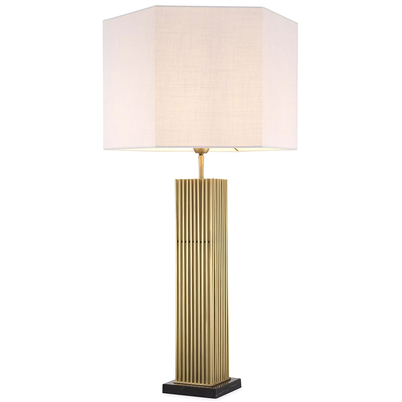 Настольная лампа Eichholtz Table Lamp Viggo Brass Латунь Белый Настольная лампа Eichholtz Table Lamp Viggo Brass Латунь Белый в Костроме | Loft Concept