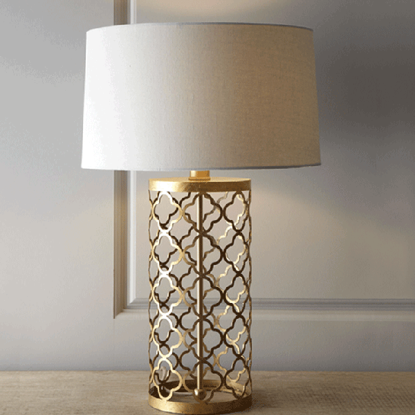 Настольная лампа Regina-Andrew Design Quatrefoil Drum Lamp Латунь Настольная лампа Regina-Andrew Design Quatrefoil Drum Lamp Латунь в Костроме | Loft Concept