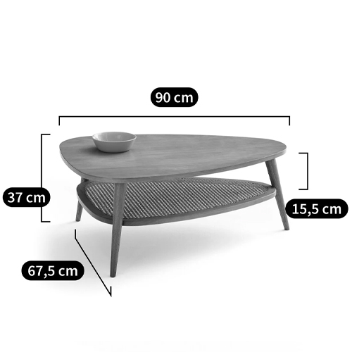 Журнальный стол из массива дуба и декором из плетеного ротанга Reyer Rattan Coffee Table Журнальный стол из массива дуба и декором из плетеного ротанга Reyer Rattan Coffee Table в Костроме