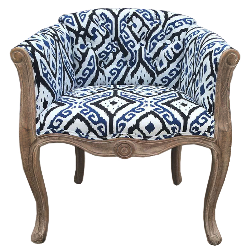Кресло KELIM Blue Ornament Chair Коричневый Белый Синий Черный Кресло KELIM Blue Ornament Chair Коричневый Белый Синий Черный в Костроме | Loft Concept